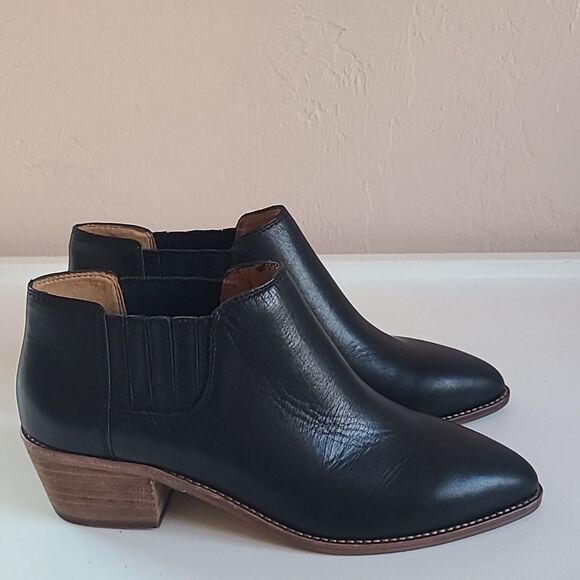 Madewell Sonia Low Leather Chelsea Booties Black Size 7 - Picture 6 of 14